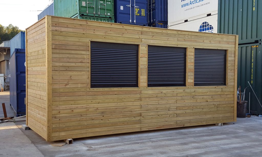 modulo prefabricado forrado de madera