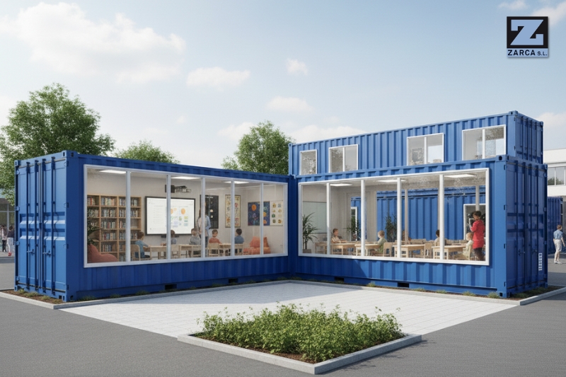 aula hecha de contenedores