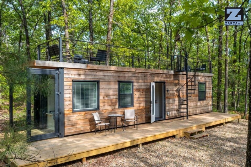 contenedor en parcela rústica