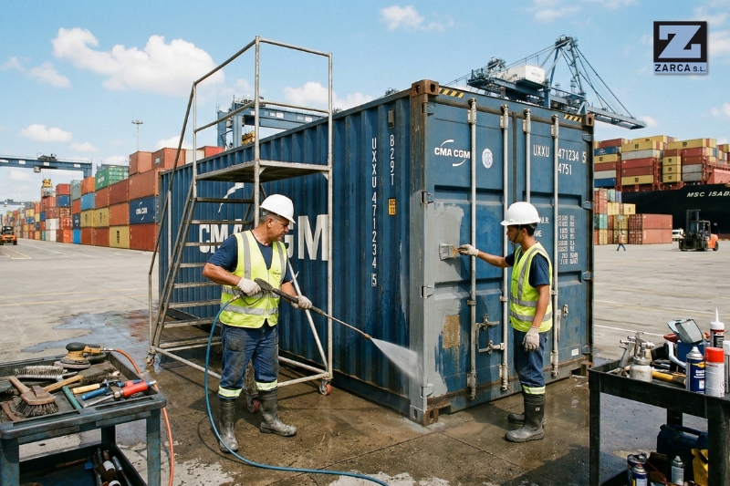 Mantenimiento preventivo para contenedores marítimos