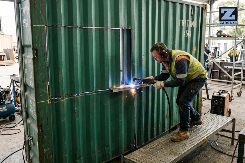 cómo cortar la chapa de un contenedor sin deformarla