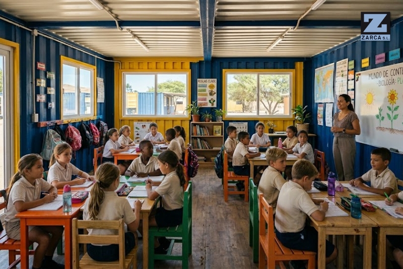 aula escolar en contenedor